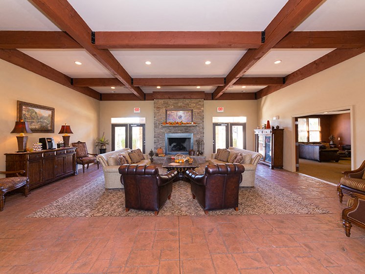 Clubhouse with Lounge and Fireplace